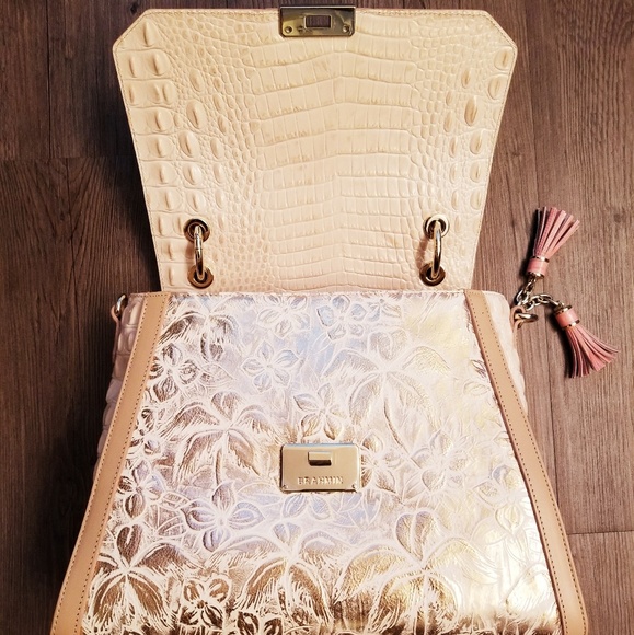 BRAHMIN Brinley Pink Embossed Satchel🌸 - Picture 6 of 8
